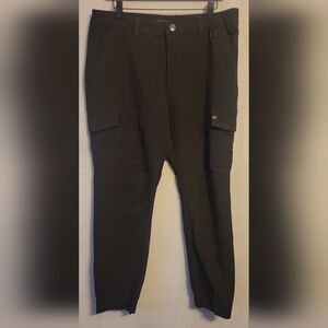 Men's Fried Denim Black Stretch Cargo Jogger Pants Size 36x30